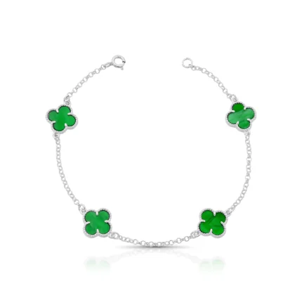 Pulseira 4 Trevos Verde Resinado Misto